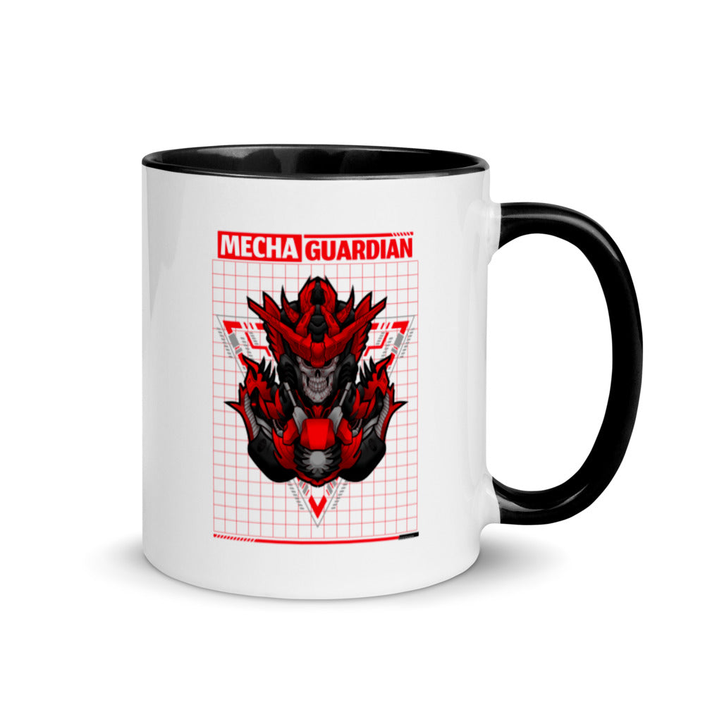 Red Mecha Guardian - Mug with Color Inside by DarkByteGear