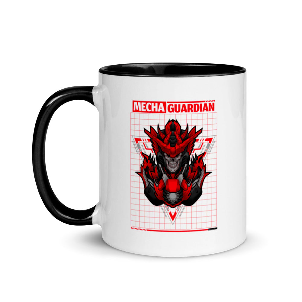 Red Mecha Guardian - Mug with Color Inside by DarkByteGear