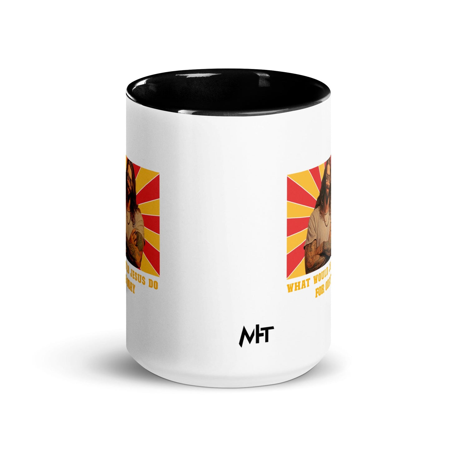 What would Jesus do for 0day v1 - Mug with Color Inside by DarkByteGear