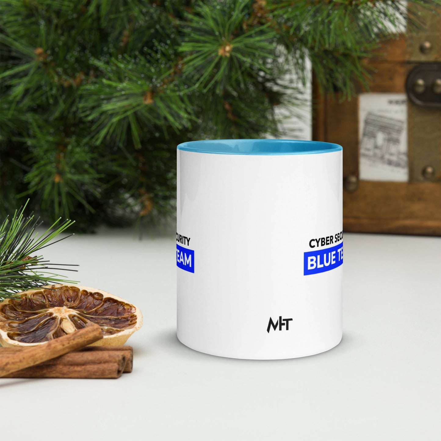 Cyber Security Blue Team V11 - Mug with Color Inside by DarkByteGear
