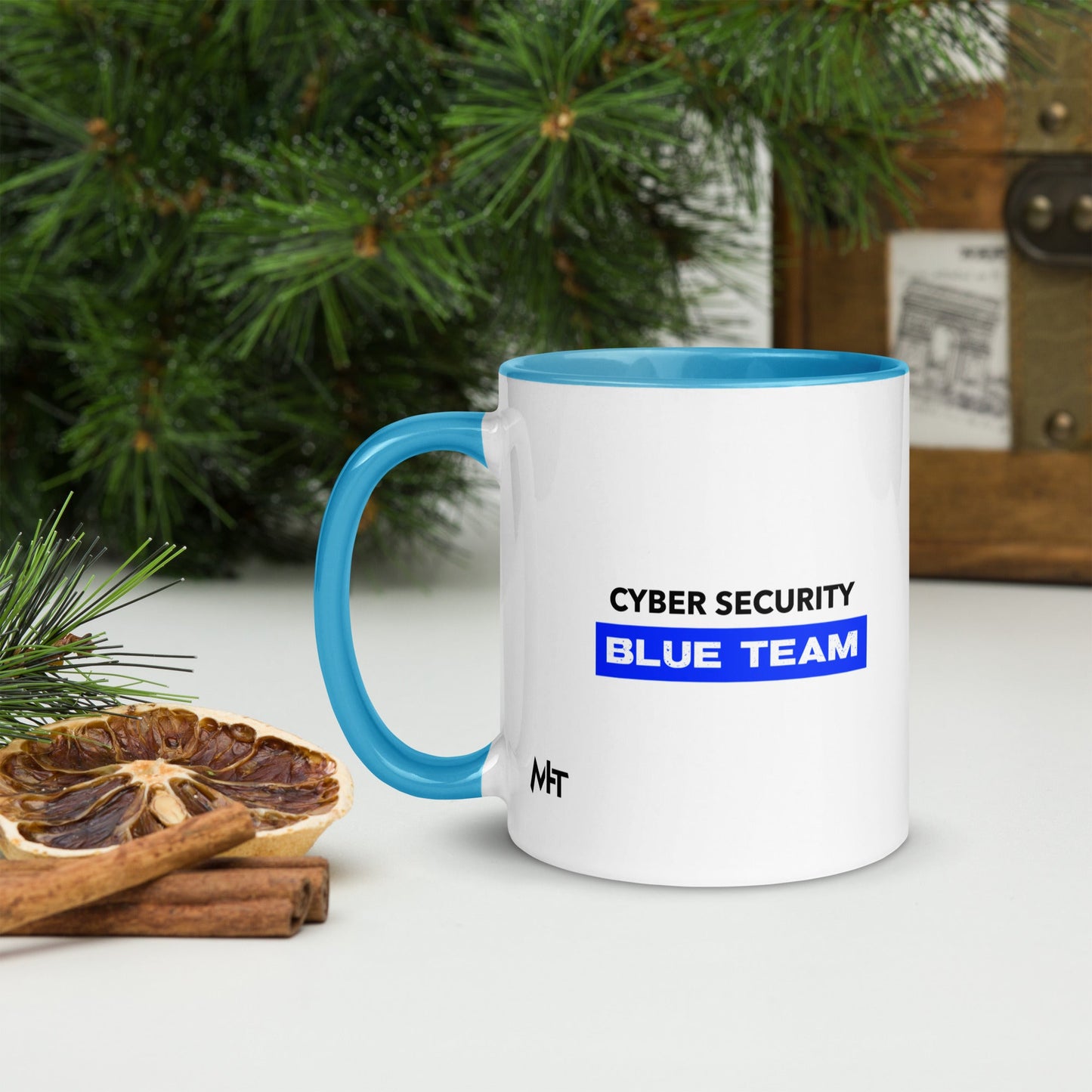 Cyber Security Blue Team V9 - Mug with Color Inside by DarkByteGear