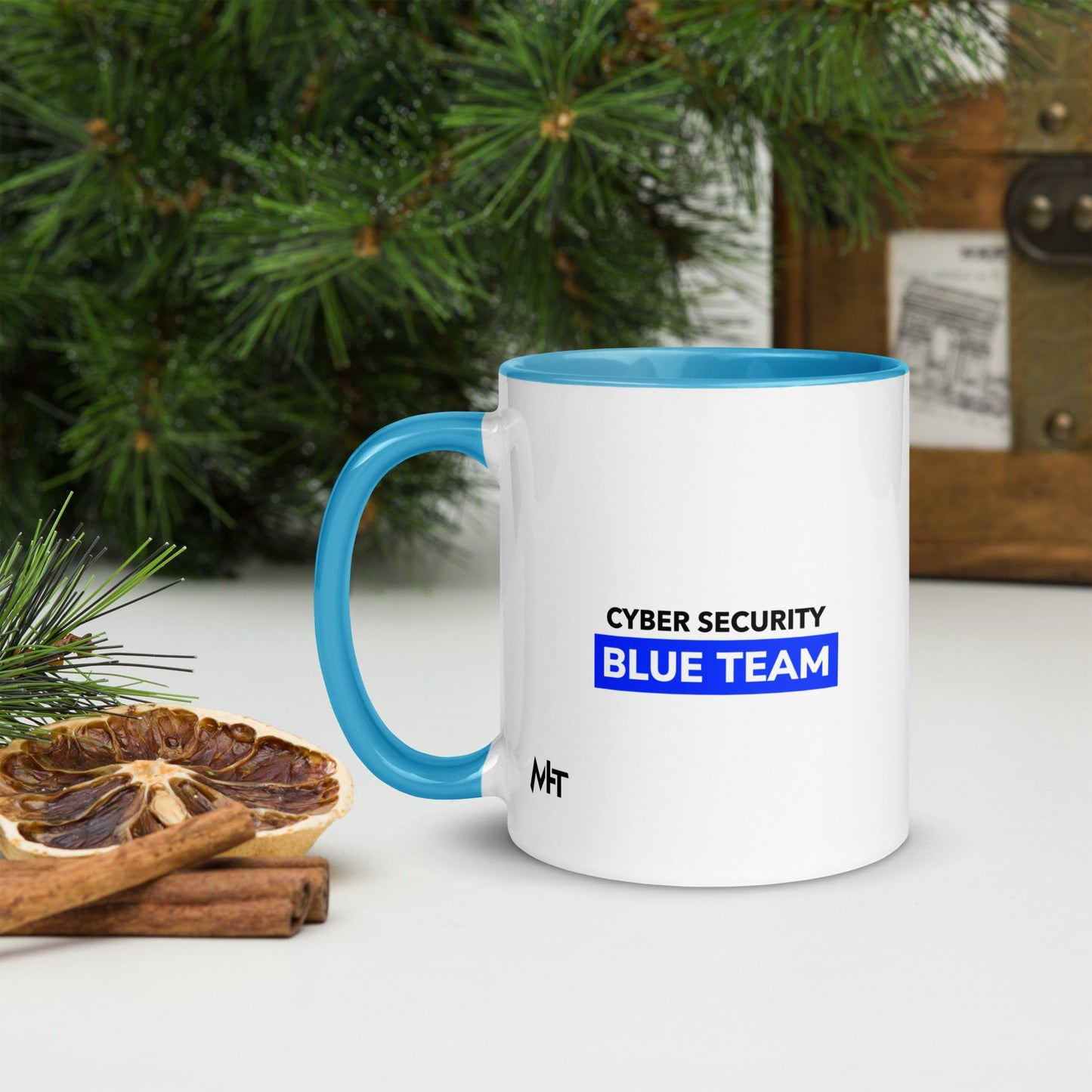 Cyber Security Blue Team V11 - Mug with Color Inside by DarkByteGear