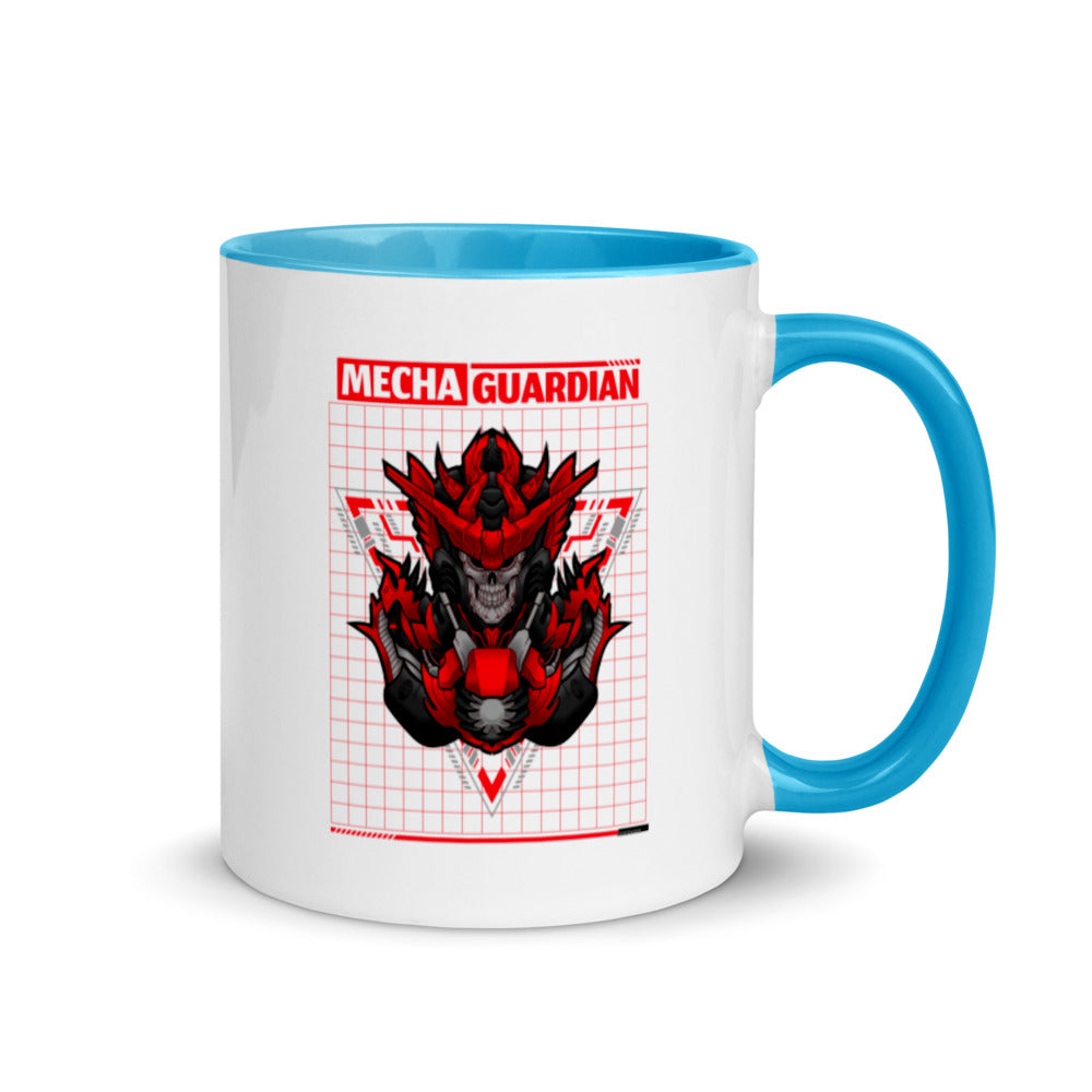 Red Mecha Guardian - Mug with Color Inside by DarkByteGear