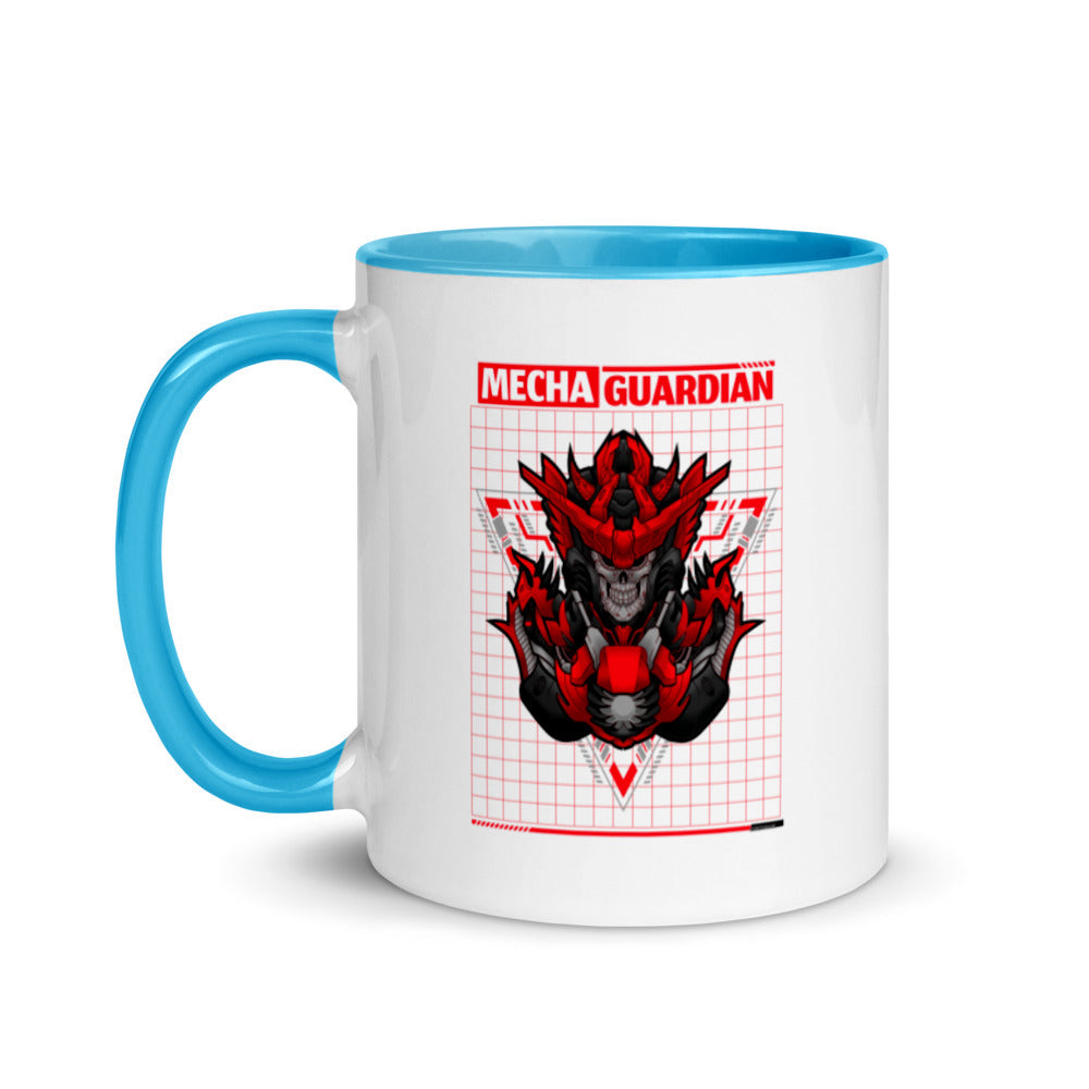 Red Mecha Guardian - Mug with Color Inside by DarkByteGear