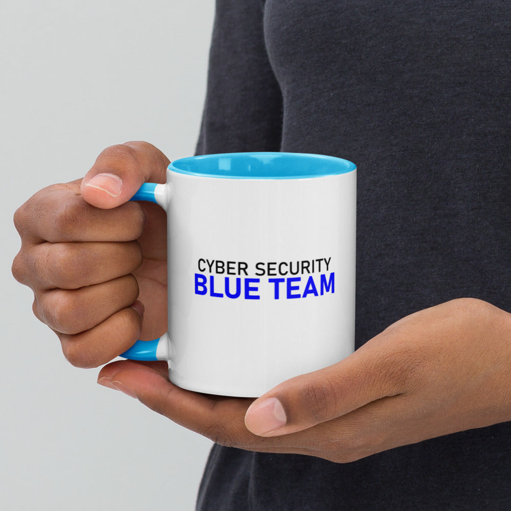 Cyber Security Blue team V4 - Mug with Color Inside by DarkByteGear