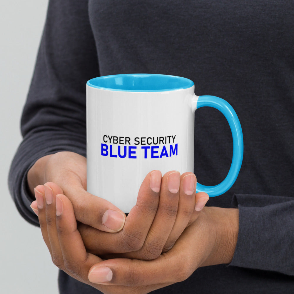Cyber Security Blue team V4 - Mug with Color Inside by DarkByteGear
