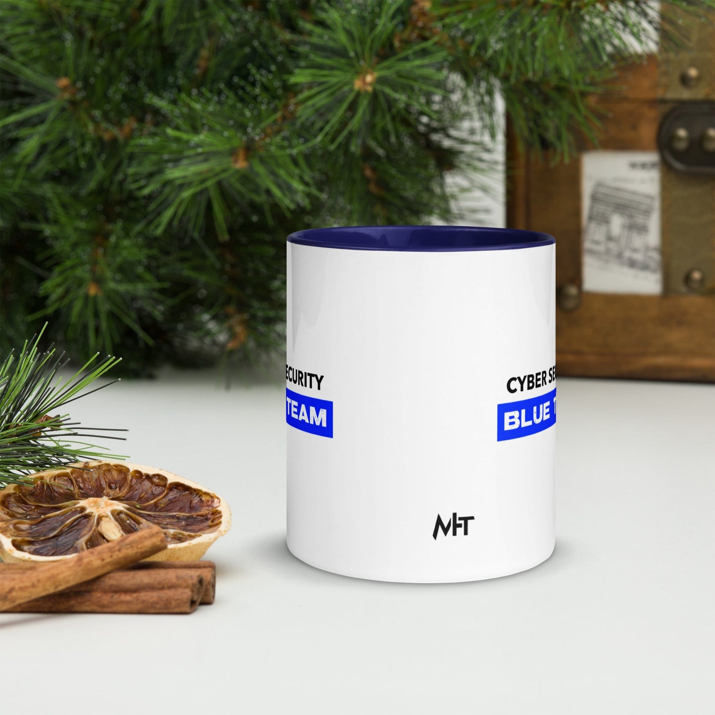 Cyber Security Blue Team V9 - Mug with Color Inside by DarkByteGear