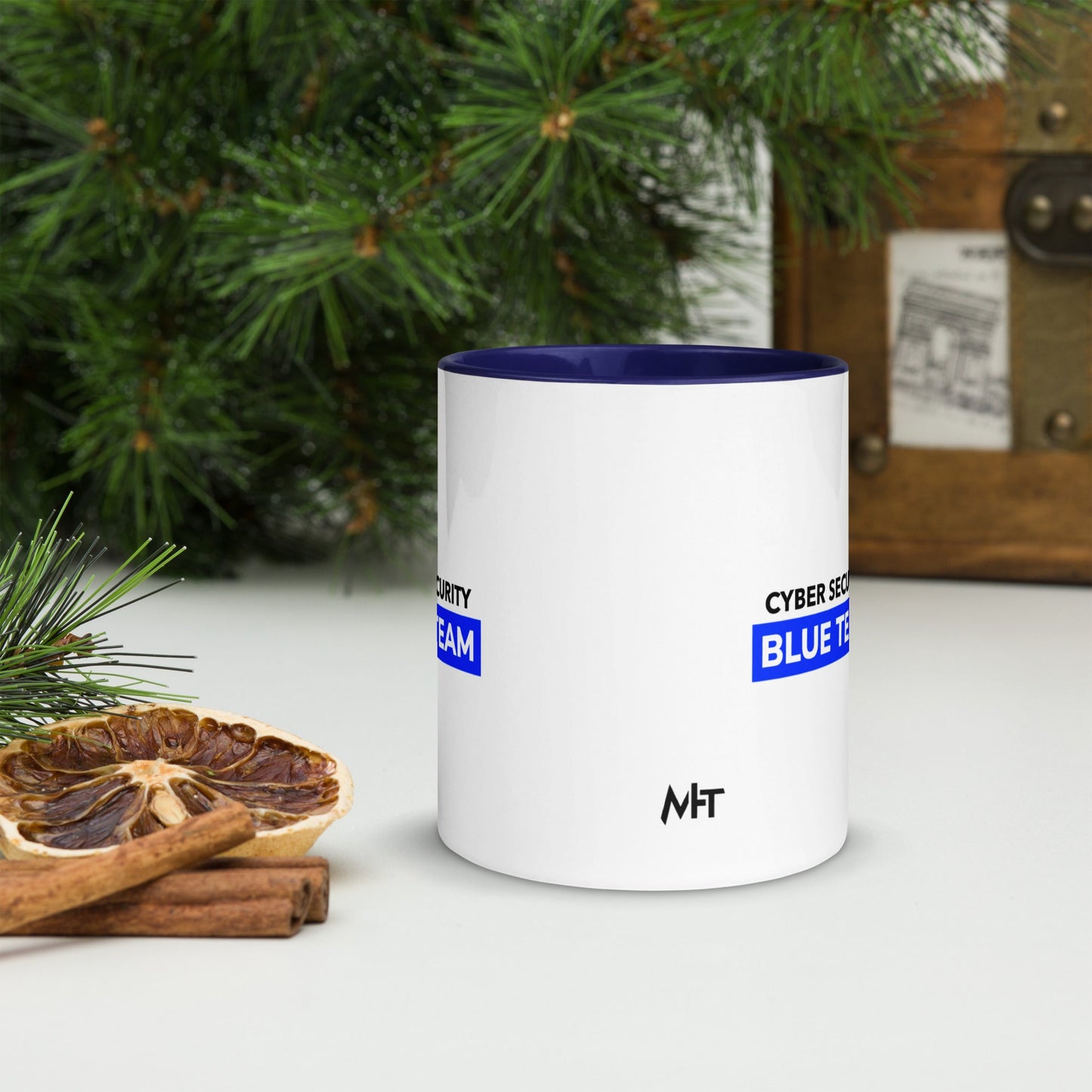 Cyber Security Blue Team V11 - Mug with Color Inside by DarkByteGear