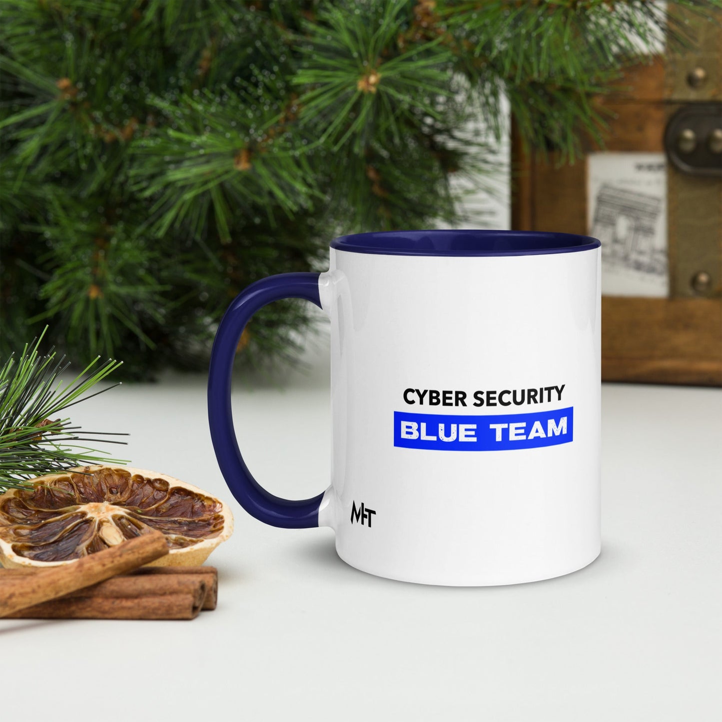 Cyber Security Blue Team V9 - Mug with Color Inside by DarkByteGear