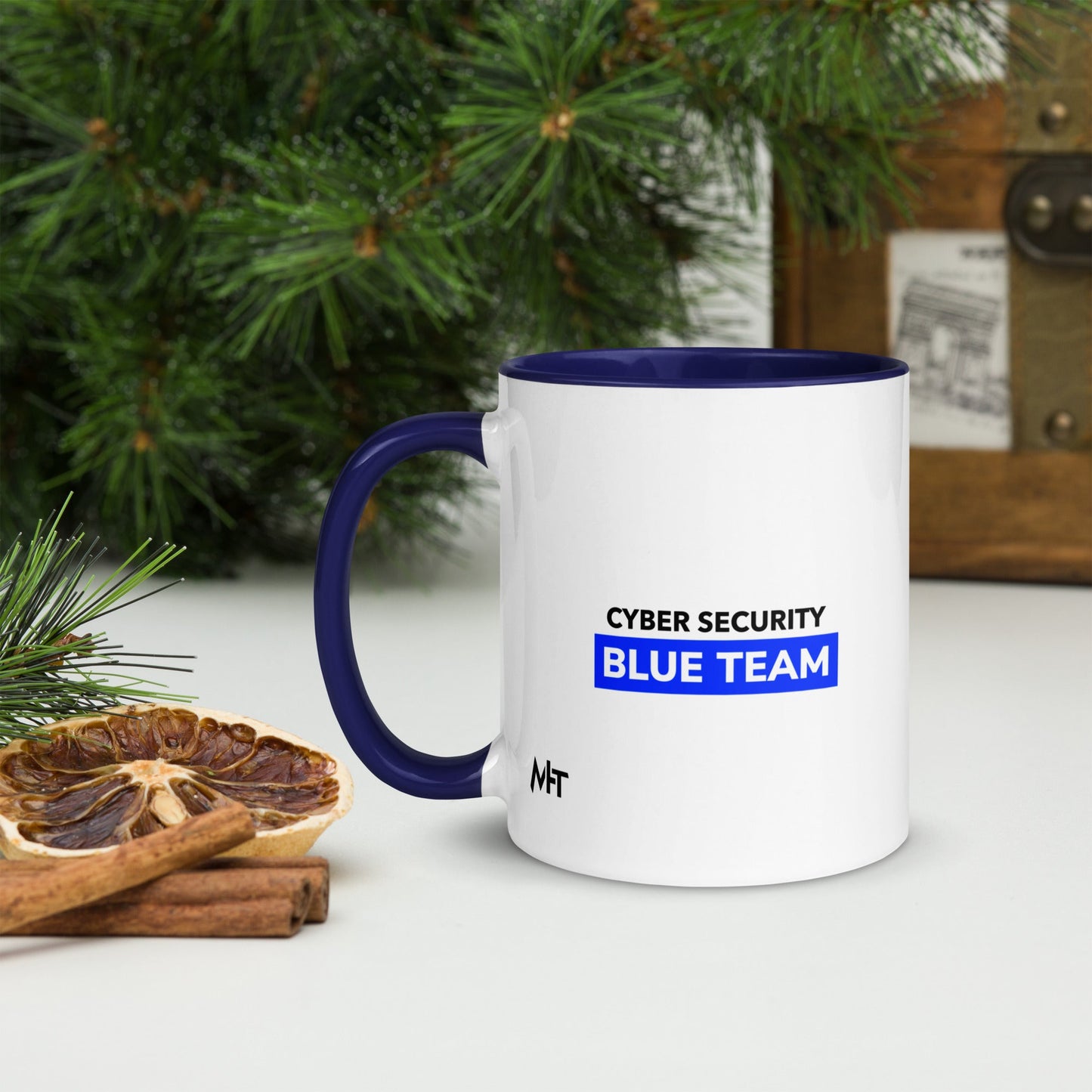 Cyber Security Blue Team V11 - Mug with Color Inside by DarkByteGear