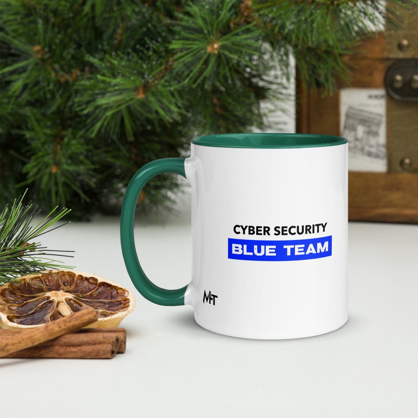 Cyber Security Blue Team V9 - Mug with Color Inside by DarkByteGear
