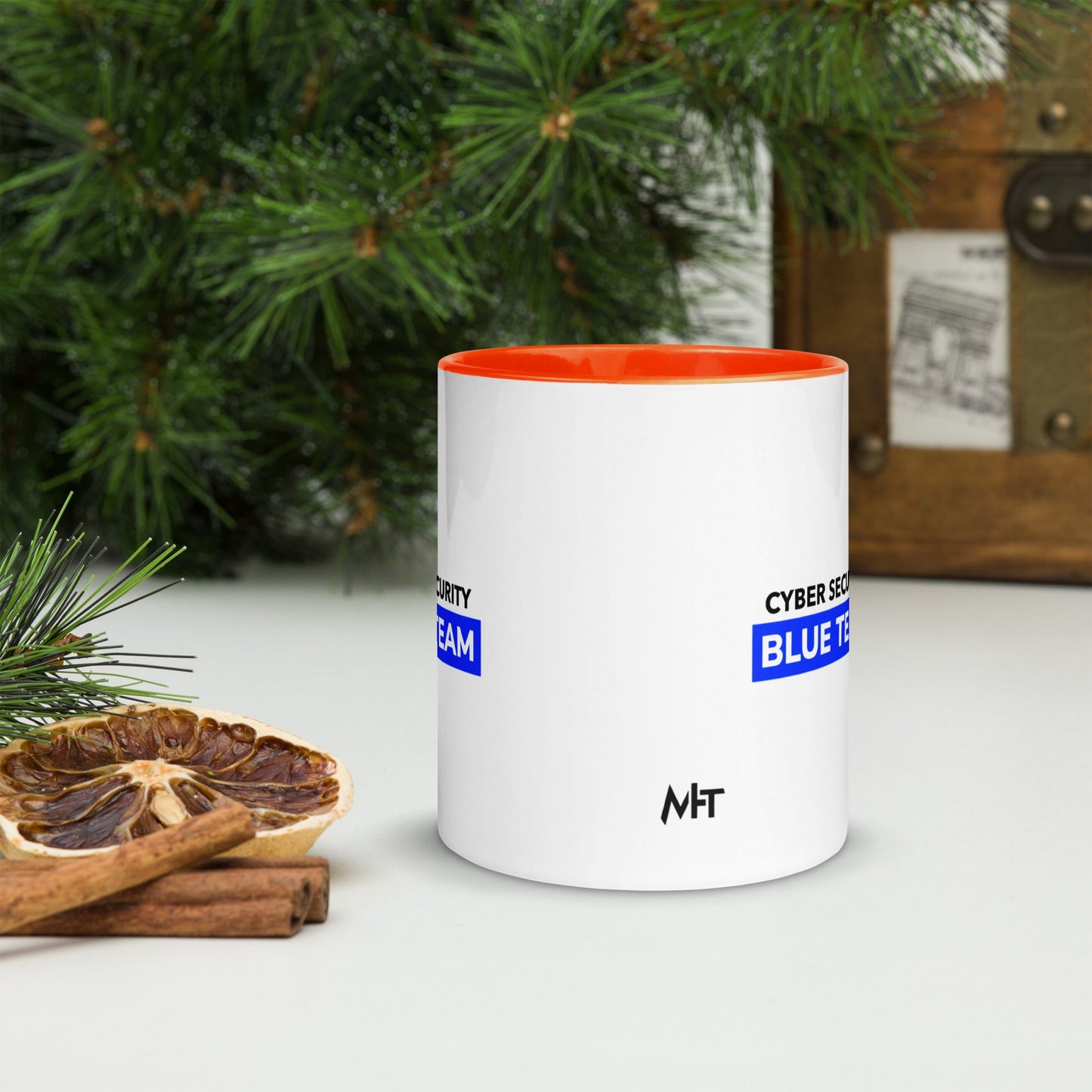 Cyber Security Blue Team V11 - Mug with Color Inside by DarkByteGear