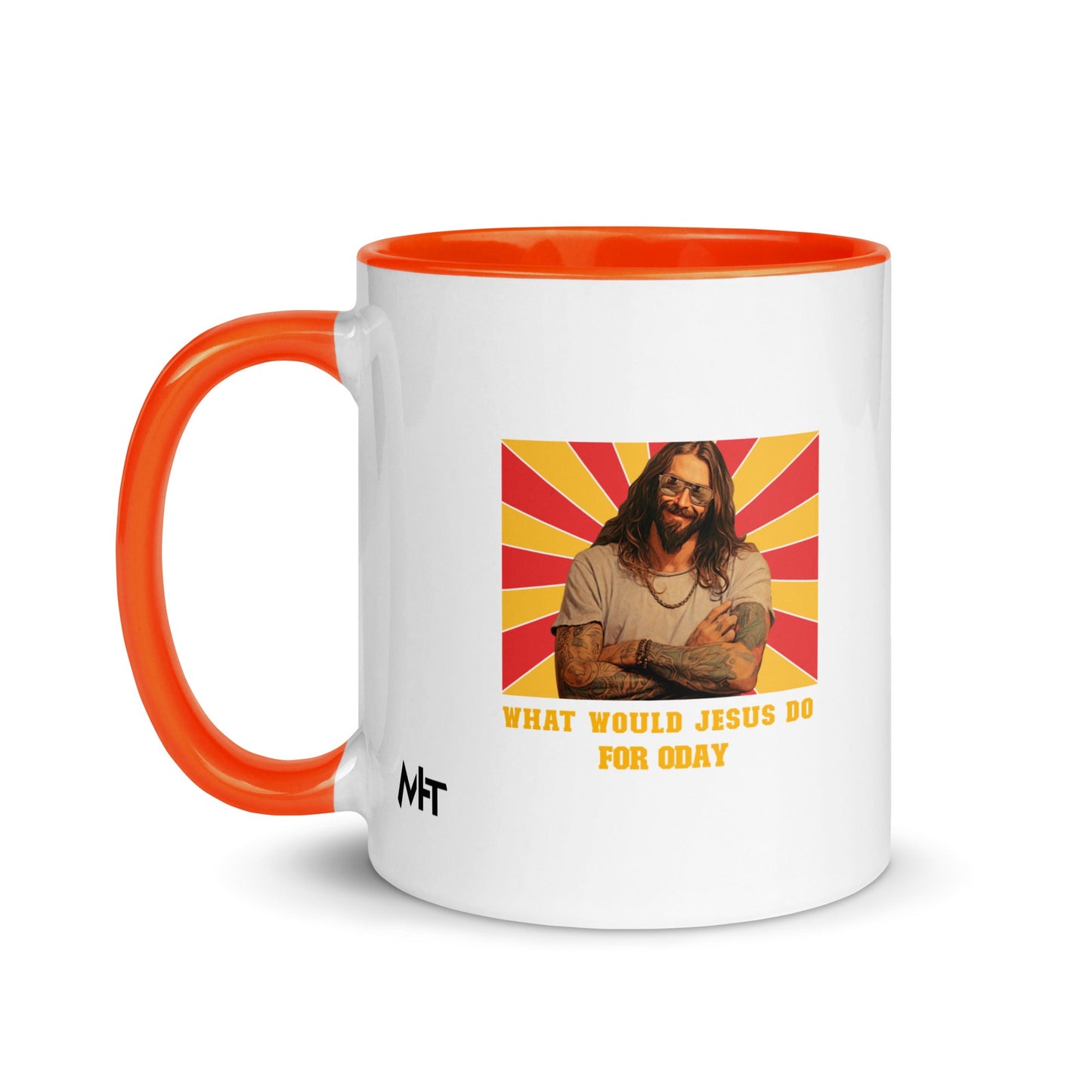 What would Jesus do for 0day v1 - Mug with Color Inside by DarkByteGear