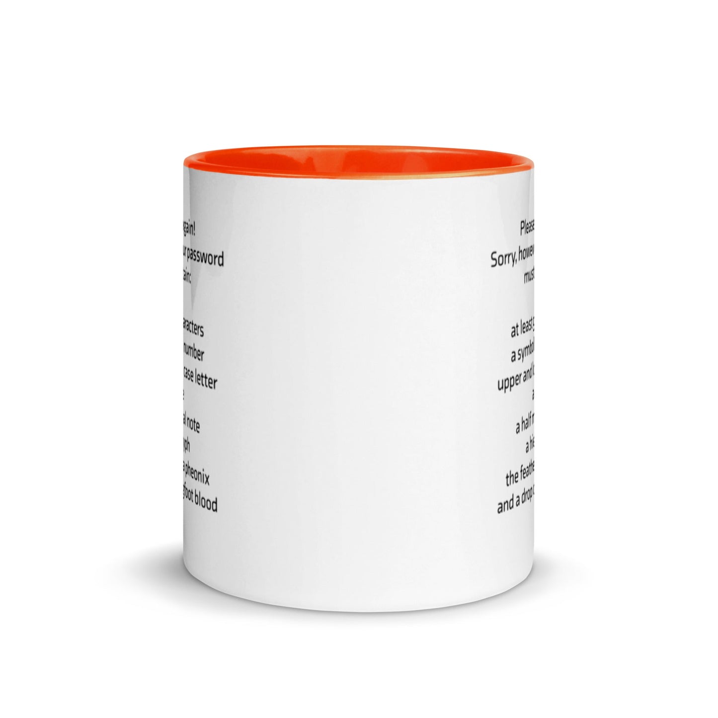 Sorry, however your password must contain - Mug with Color Inside by DarkByteGear