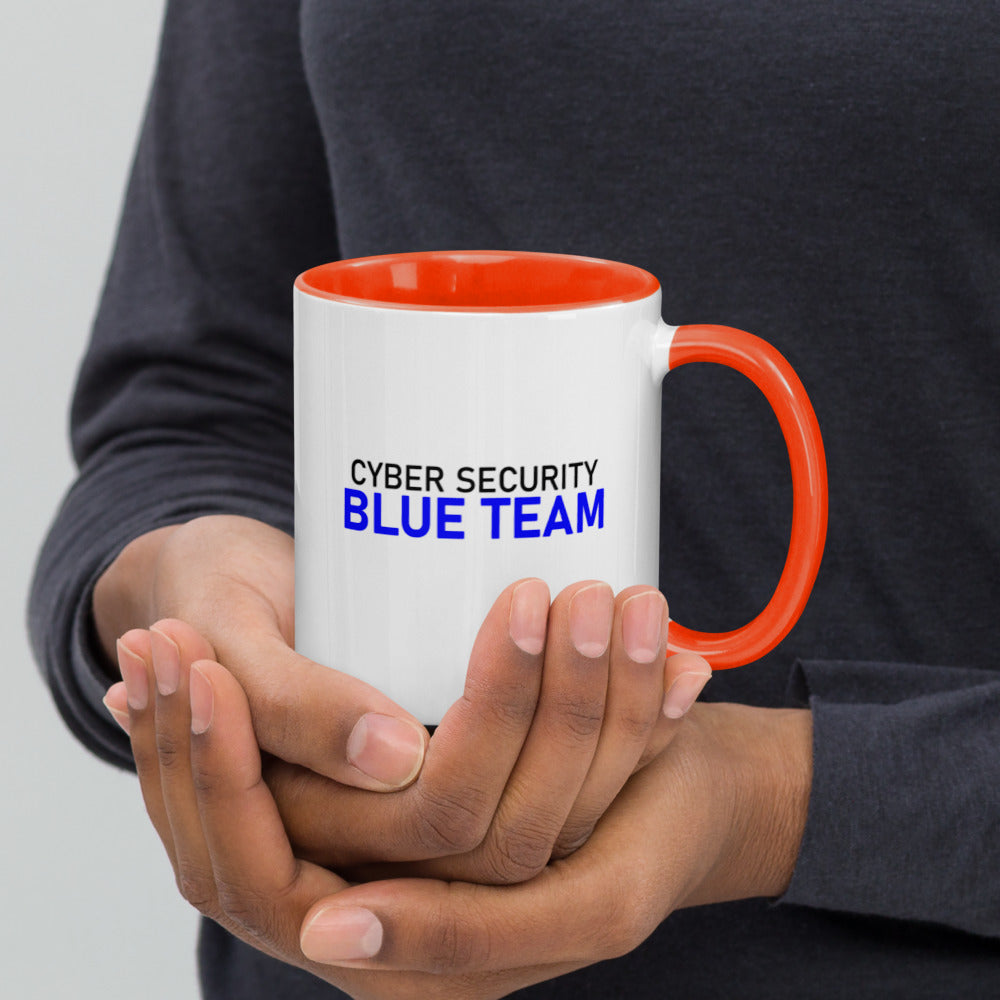 Cyber Security Blue team V4 - Mug with Color Inside by DarkByteGear