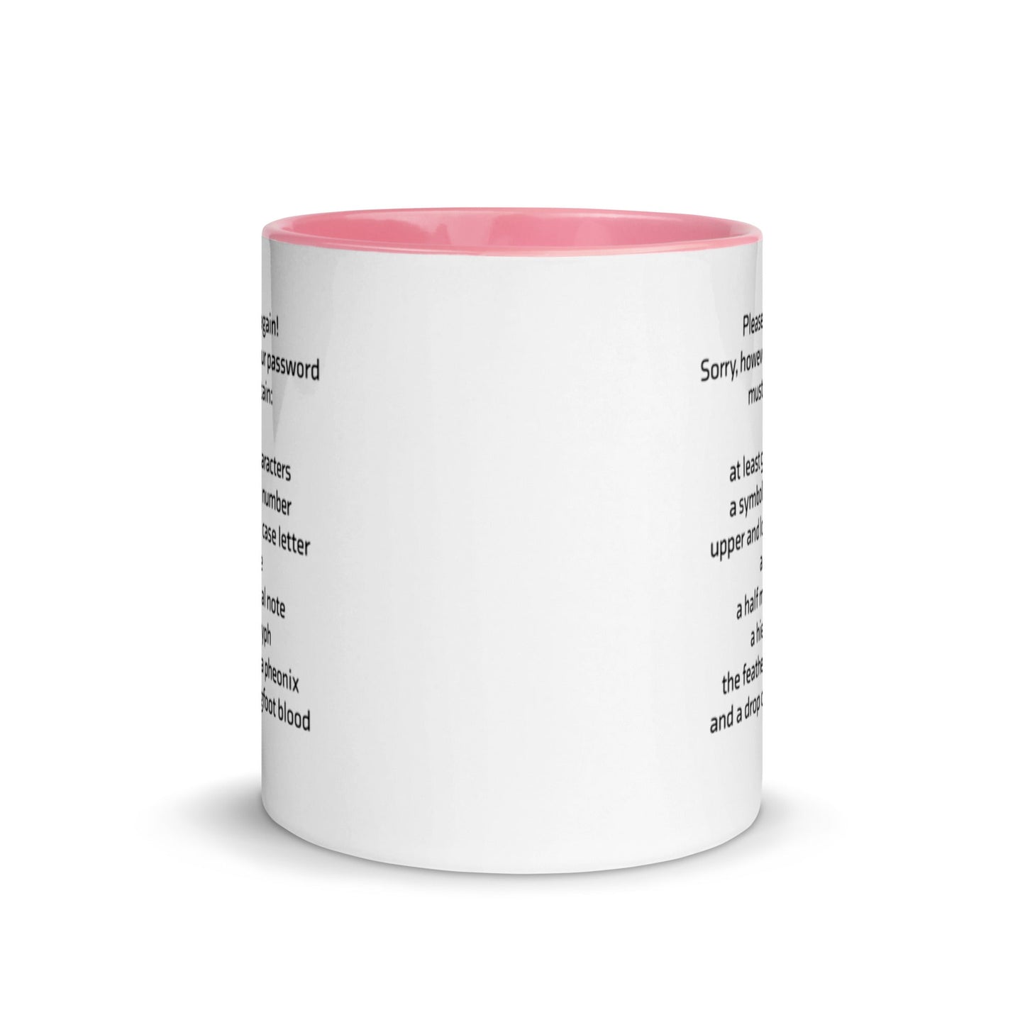 Sorry, however your password must contain - Mug with Color Inside by DarkByteGear