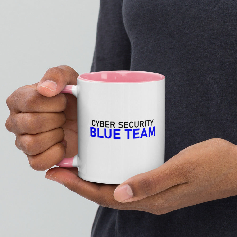 Cyber Security Blue team V4 - Mug with Color Inside by DarkByteGear