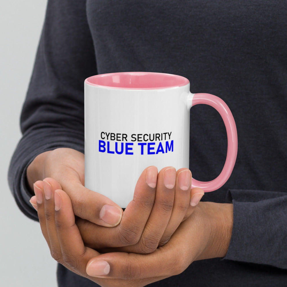 Cyber Security Blue team V4 - Mug with Color Inside by DarkByteGear