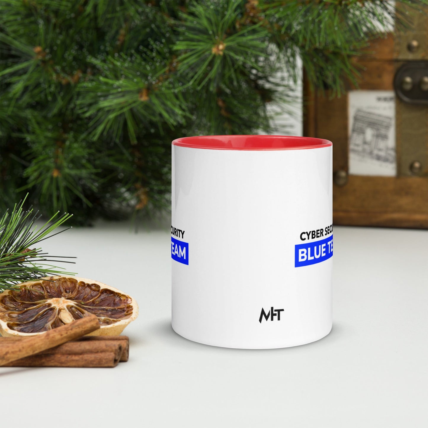 Cyber Security Blue Team V11 - Mug with Color Inside by DarkByteGear