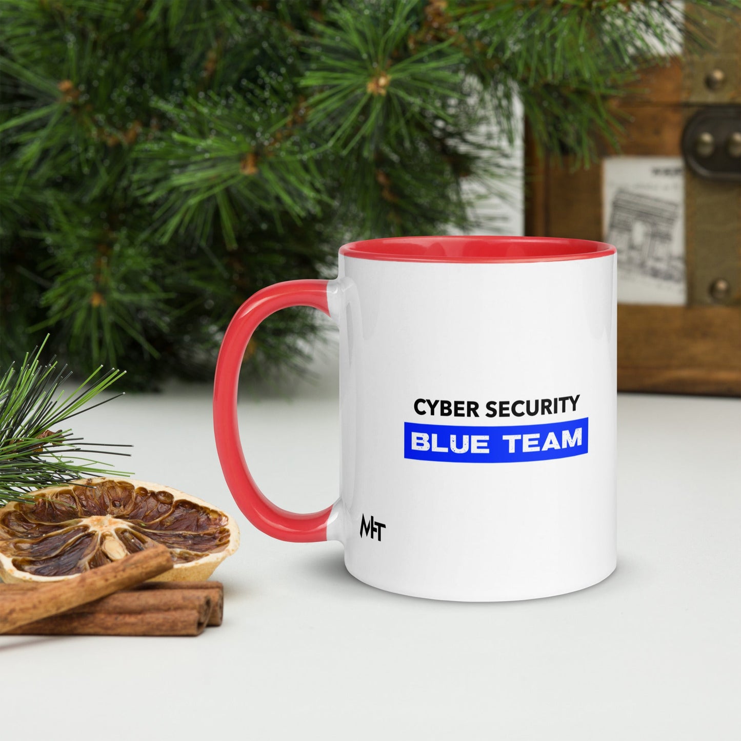 Cyber Security Blue Team V9 - Mug with Color Inside by DarkByteGear