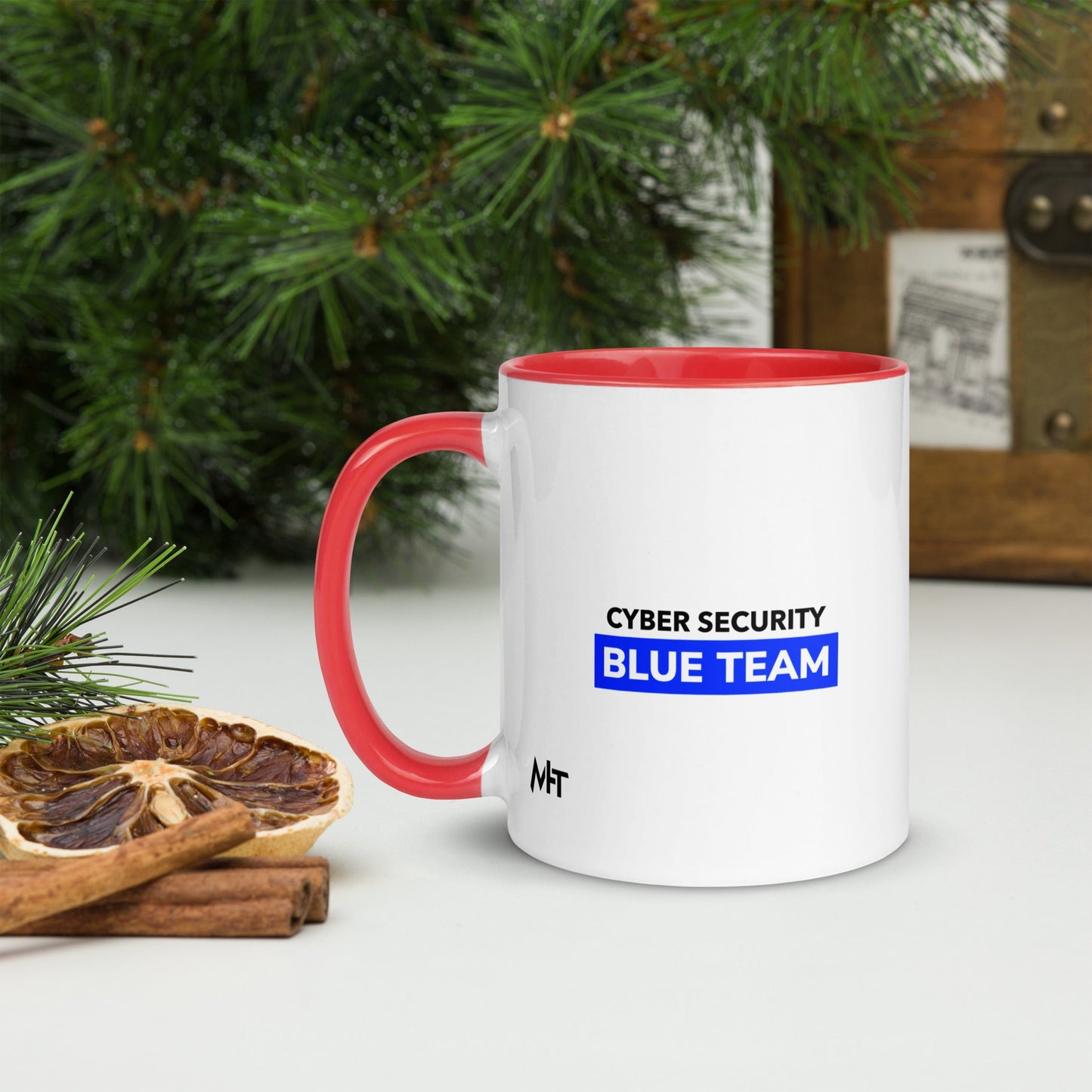Cyber Security Blue Team V11 - Mug with Color Inside by DarkByteGear