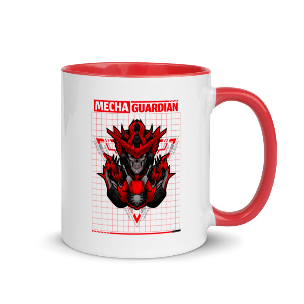 Red Mecha Guardian - Mug with Color Inside by DarkByteGear