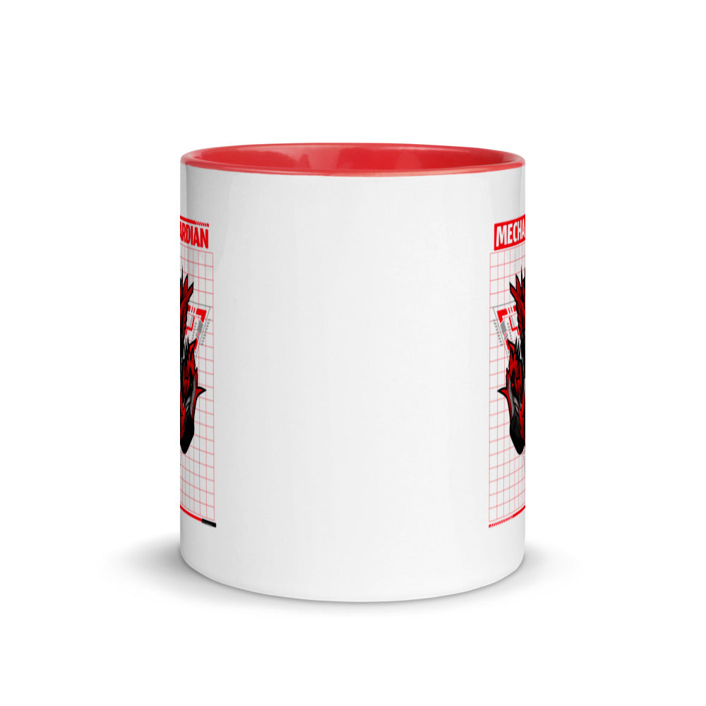 Red Mecha Guardian - Mug with Color Inside by DarkByteGear
