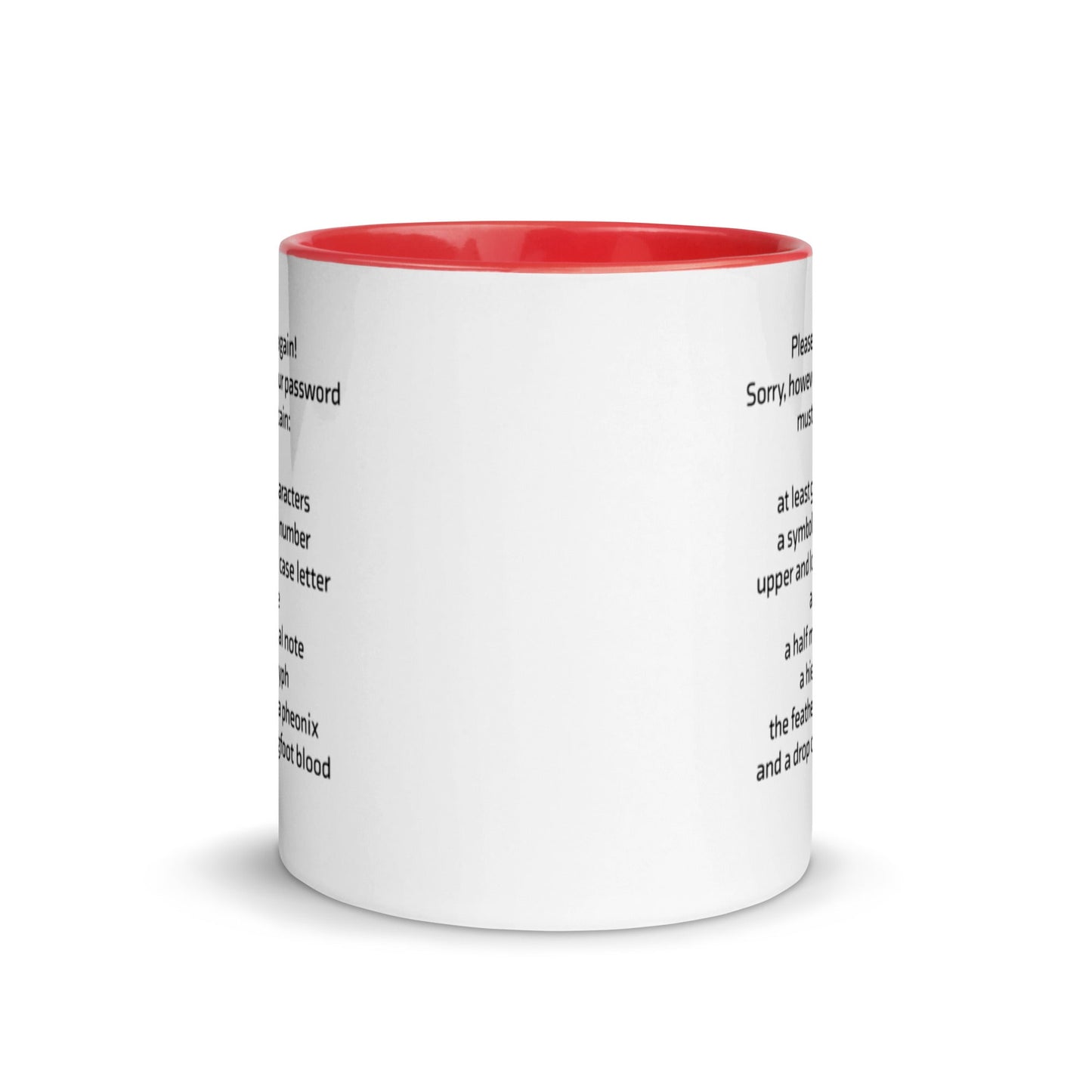 Sorry, however your password must contain - Mug with Color Inside by DarkByteGear