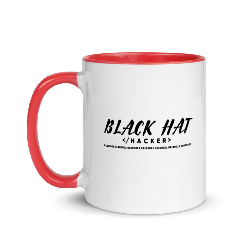 Black Hat Hacker V2 - Mug with Color Inside by DarkByteGear