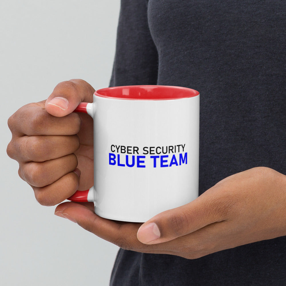 Cyber Security Blue team V4 - Mug with Color Inside by DarkByteGear