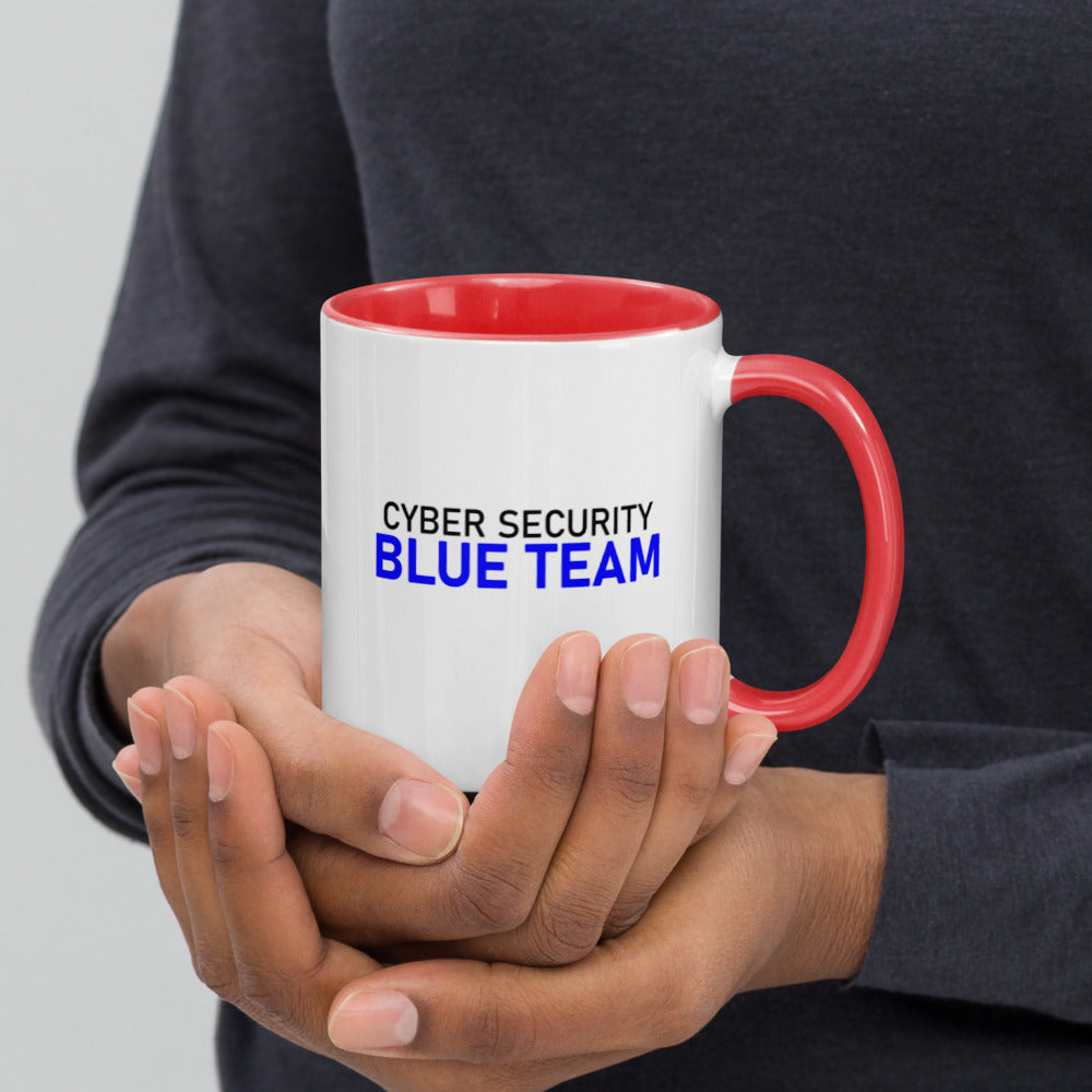 Cyber Security Blue team V4 - Mug with Color Inside by DarkByteGear
