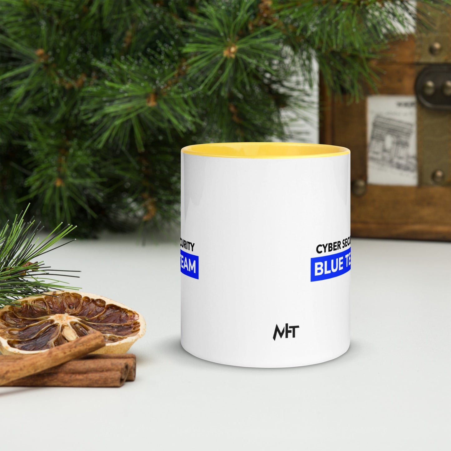 Cyber Security Blue Team V11 - Mug with Color Inside by DarkByteGear