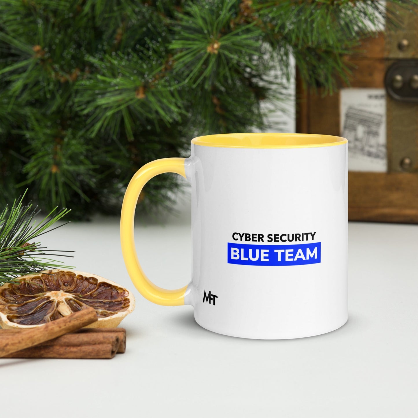 Cyber Security Blue Team V11 - Mug with Color Inside by DarkByteGear