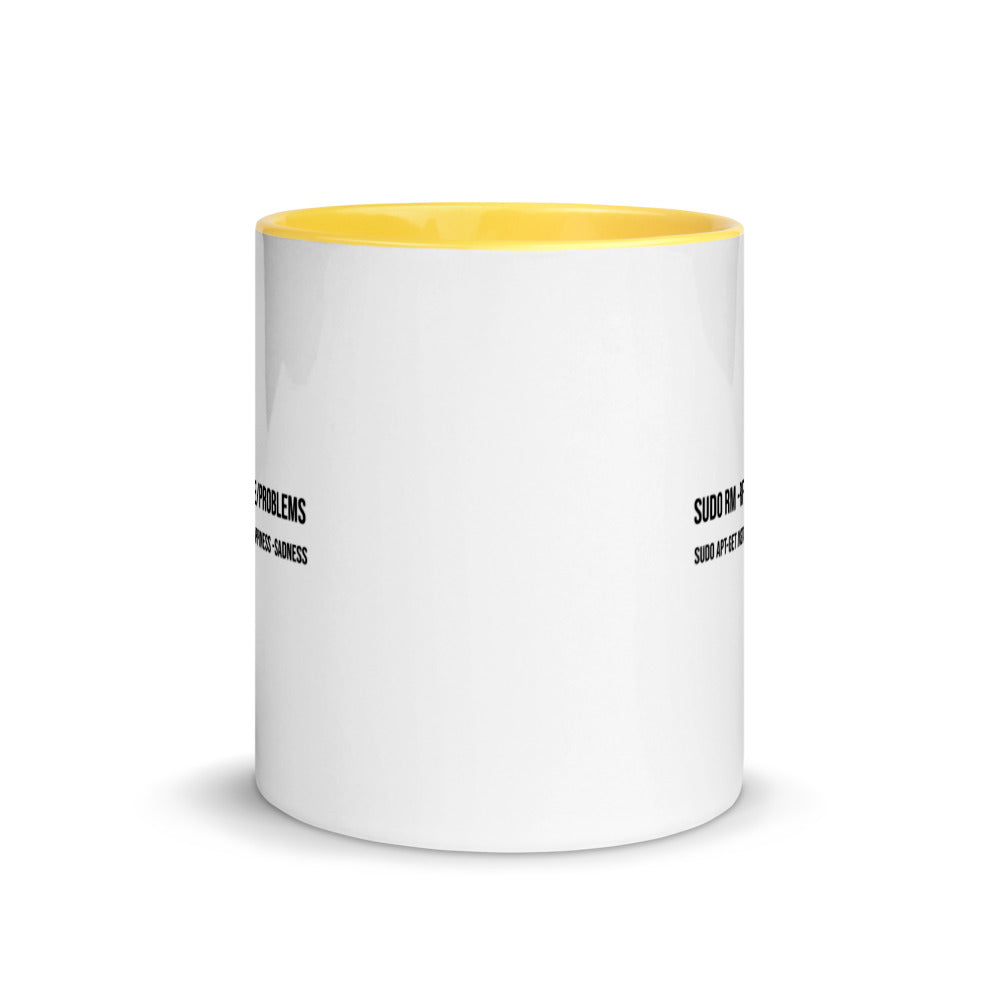 sudo rm -rf lifeproblems - Mug with Color Inside by DarkByteGear