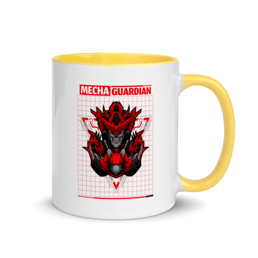 Red Mecha Guardian - Mug with Color Inside by DarkByteGear