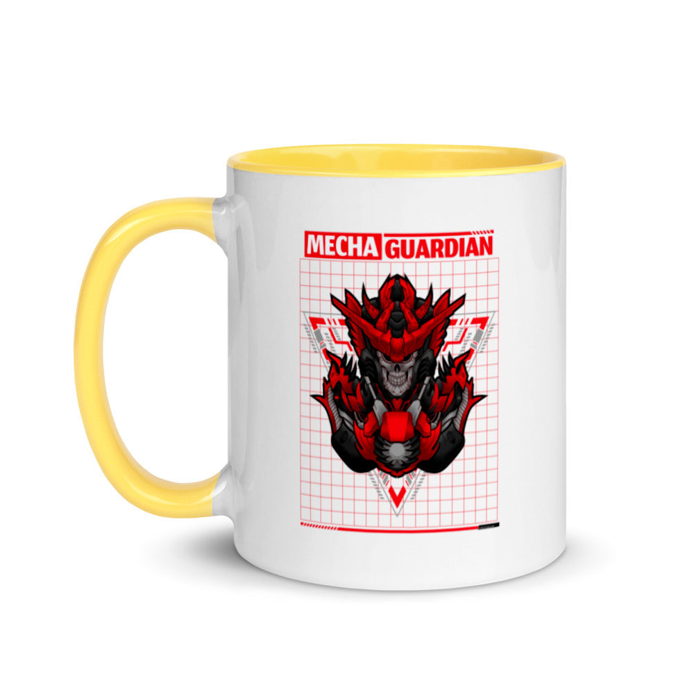 Red Mecha Guardian - Mug with Color Inside by DarkByteGear