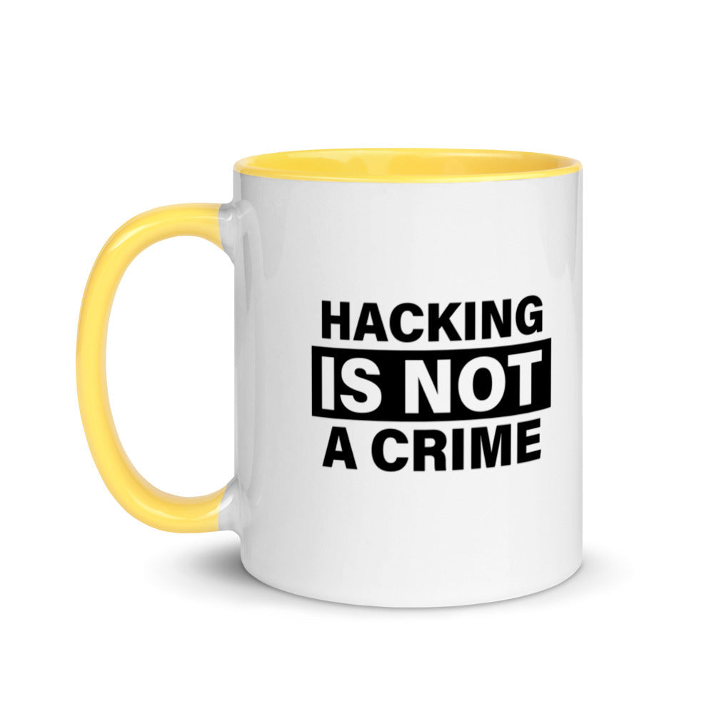Hacking is not a crime - Mug with Color Inside by DarkByteGear