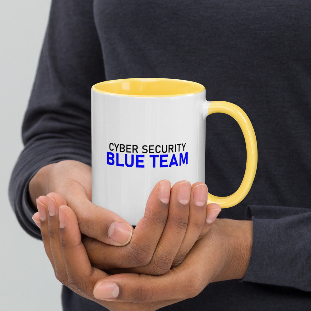 Cyber Security Blue team V4 - Mug with Color Inside by DarkByteGear