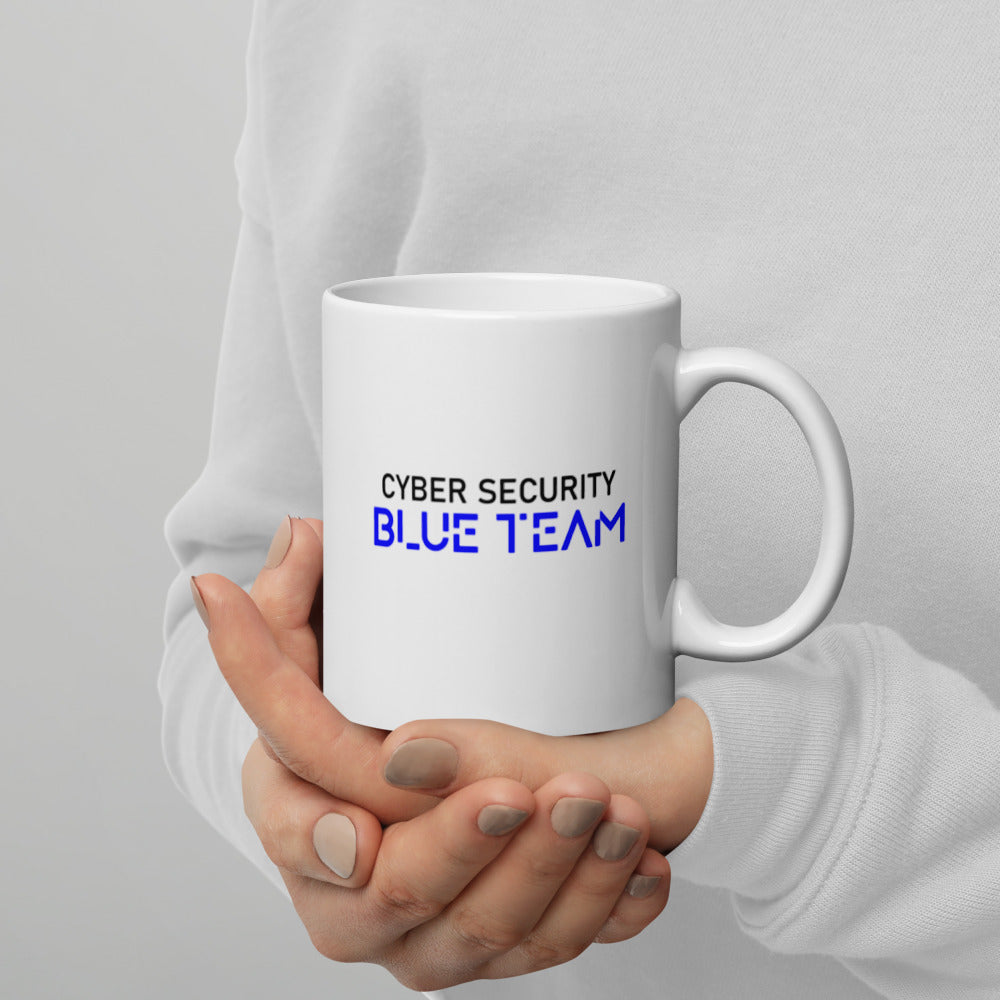 Cybersecurity Blue Team v4 - White glossy mug by DarkByteGear