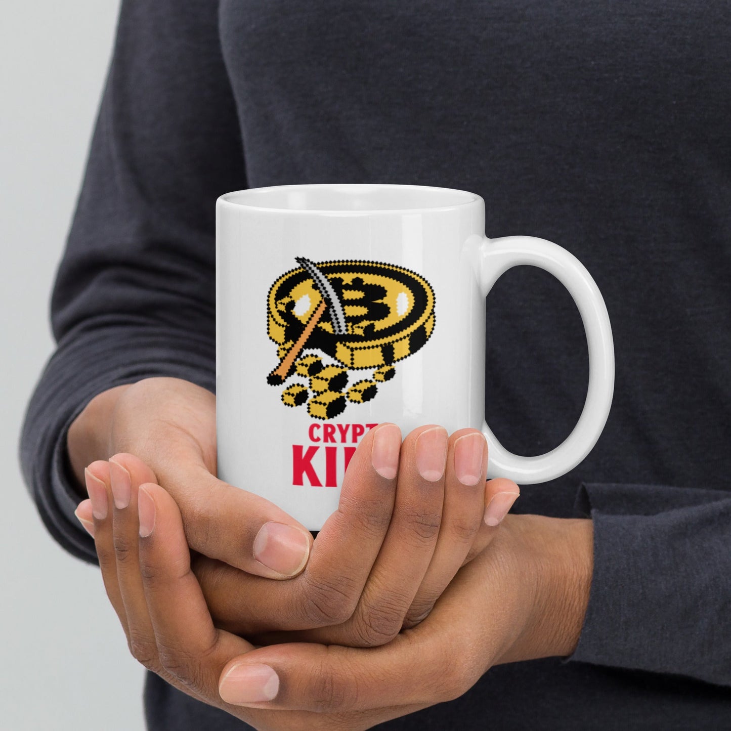 Crypto King - White glossy mug by DarkByteGear