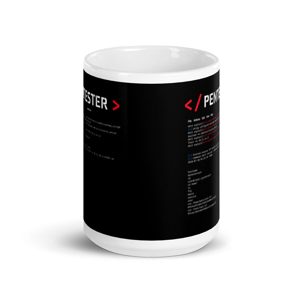 Pentester v1 - White glossy mug by DarkByteGear