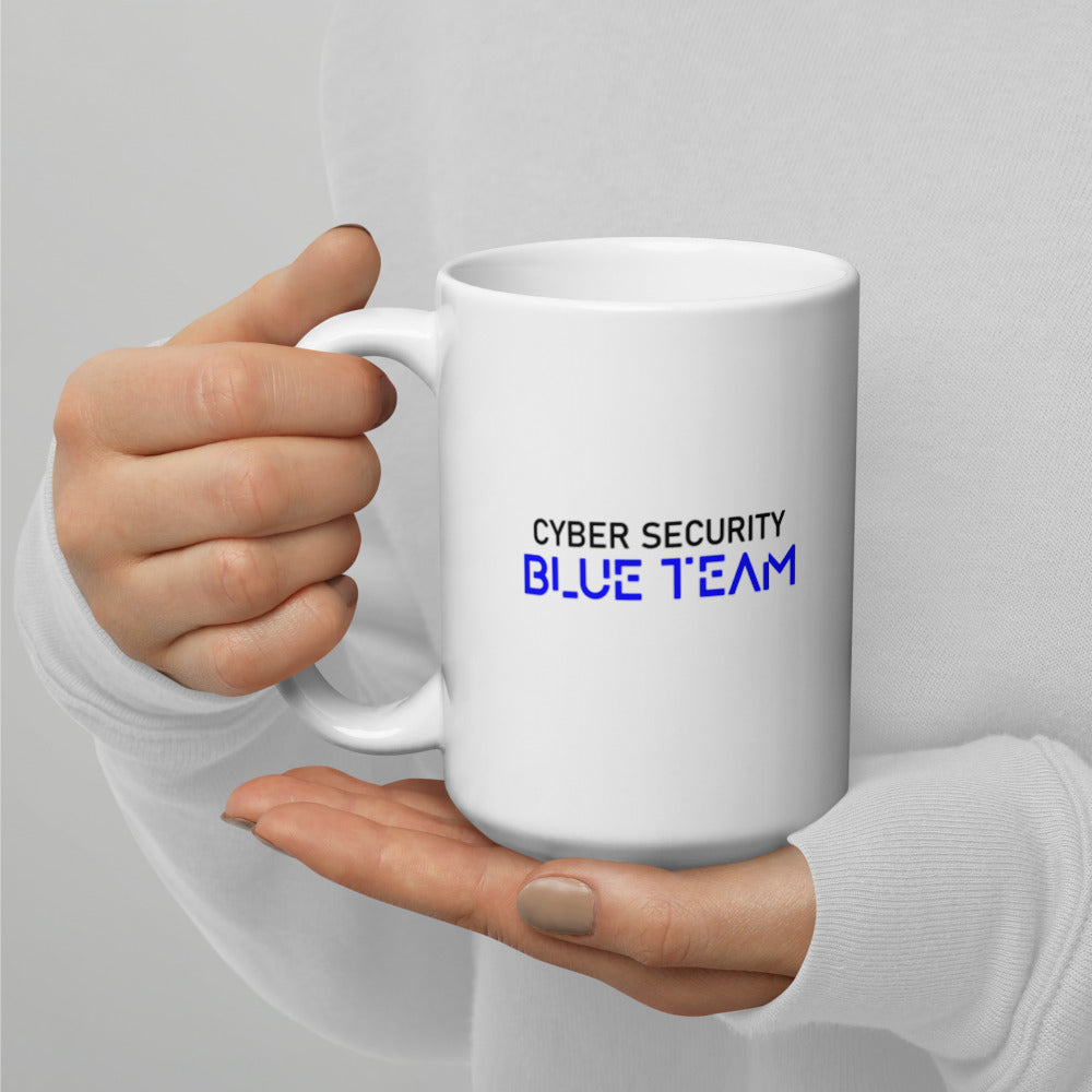 Cybersecurity Blue Team v4 - White glossy mug by DarkByteGear
