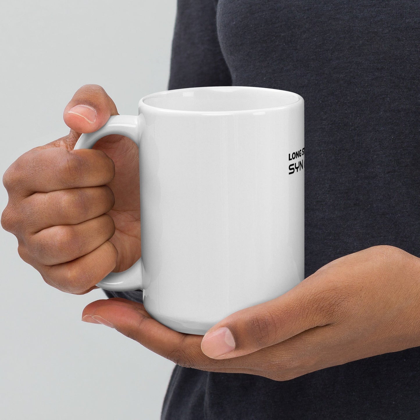 Long story short - Syn Ack Fin - White glossy mug by DarkByteGear