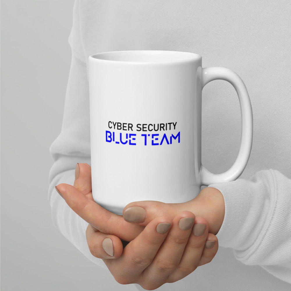 Cybersecurity Blue Team v4 - White glossy mug by DarkByteGear