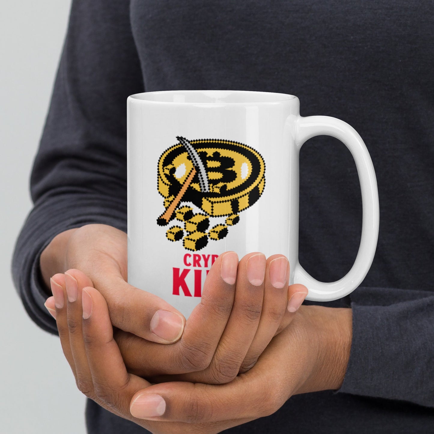 Crypto King - White glossy mug by DarkByteGear