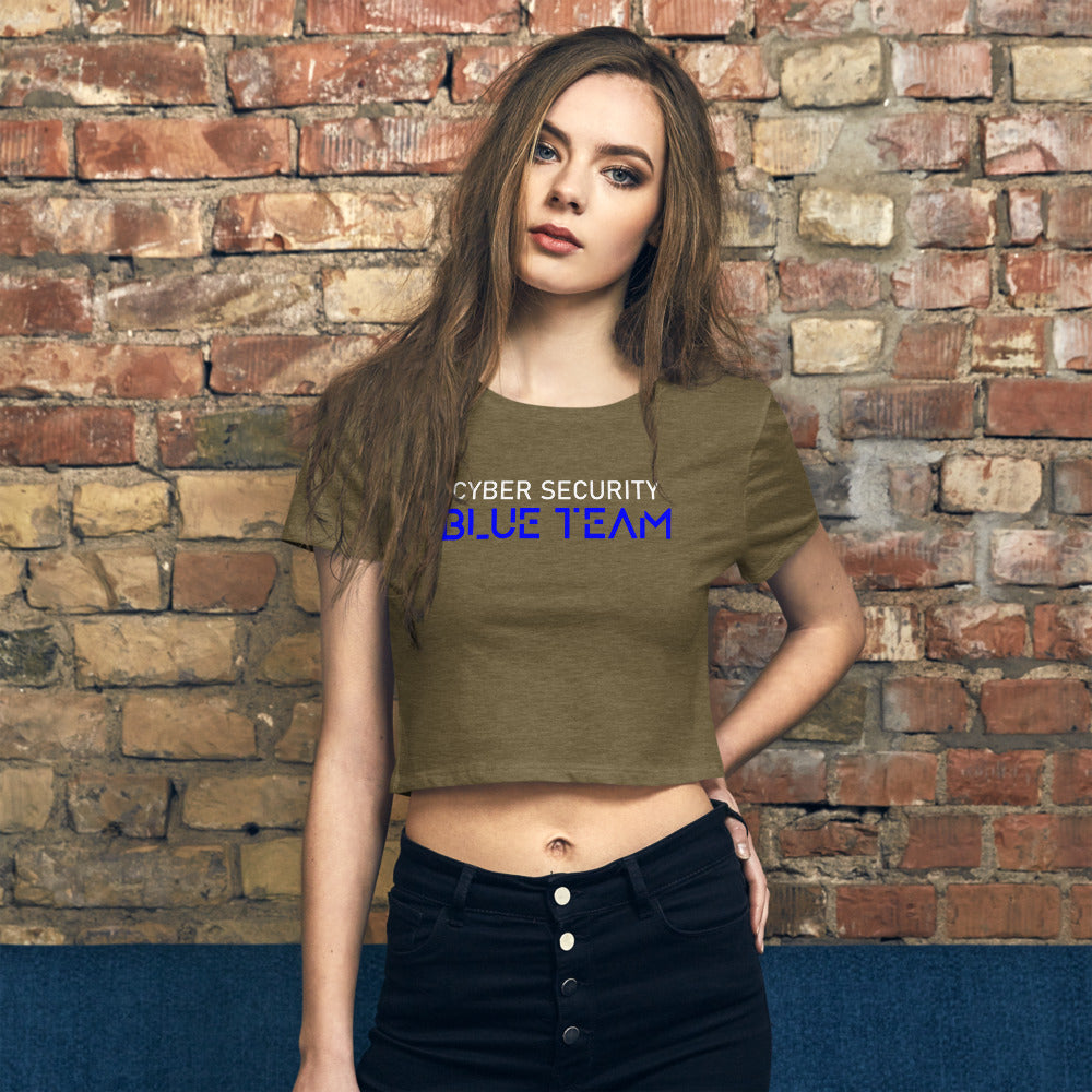 Cybersecurity Blue Team v4 - Women’s Crop Tee by DarkByteGear