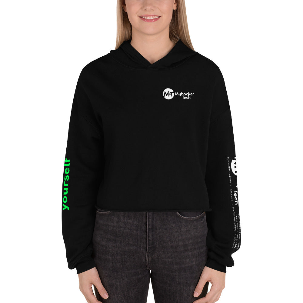 sudo rm -f yourself - Crop Hoodie (all sides print) by DarkByteGear