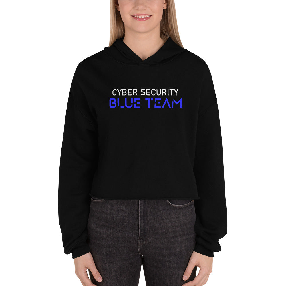 Cybersecurity Blue Team v4 - Crop Hoodie by DarkByteGear