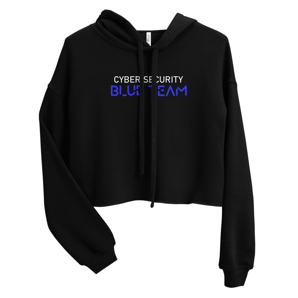 Cybersecurity Blue Team v4 - Crop Hoodie by DarkByteGear