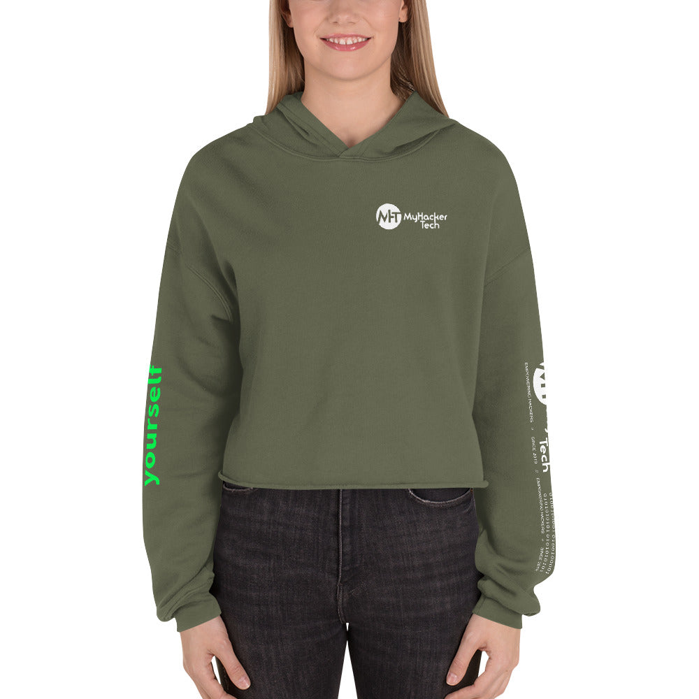 sudo rm -f yourself - Crop Hoodie (all sides print) by DarkByteGear